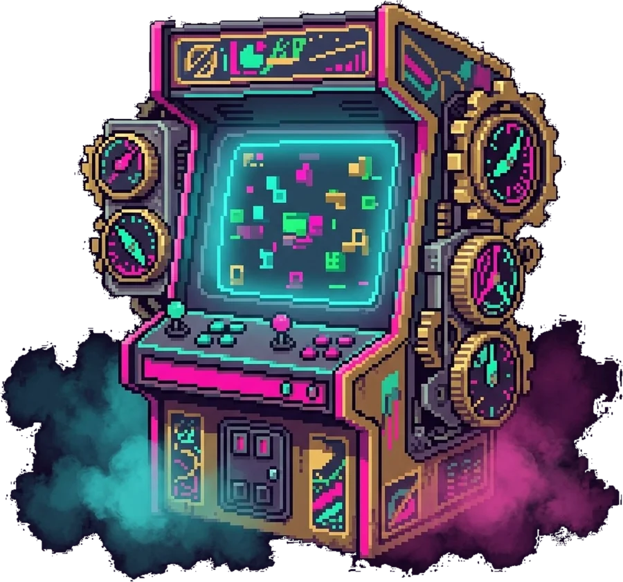 The Scorer: an arcade cabinet with spinning dials